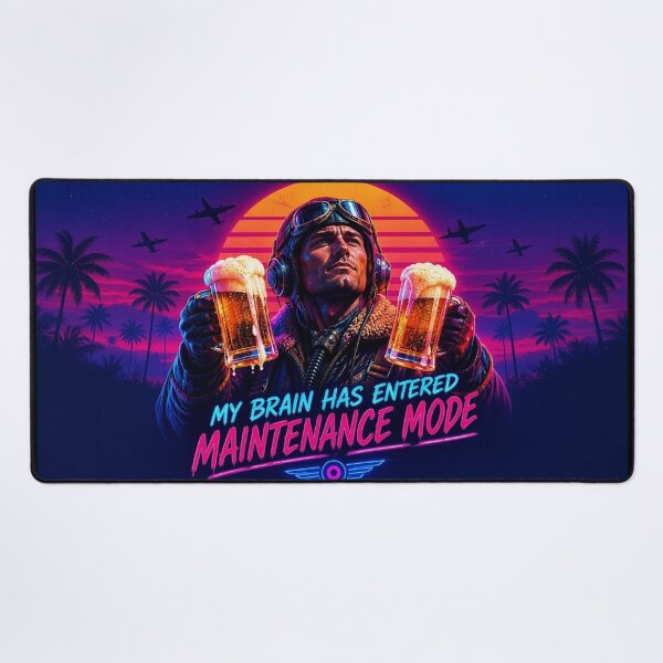 Item preview, My Brain Has Entered Maintenance Mode | Funny Aviator Beer Retro Neon designed and sold by A-T-H.