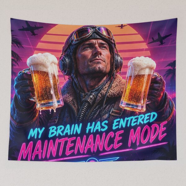 Item preview, My Brain Has Entered Maintenance Mode | Funny Aviator Beer Retro Neon designed and sold by A-T-H.