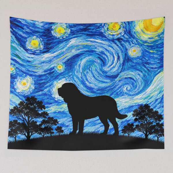 Item preview, Funny Spanish Mastiff Dog Starry Night Painting Moon Star Mom Dad Kids designed and sold by FurryHavenPH.