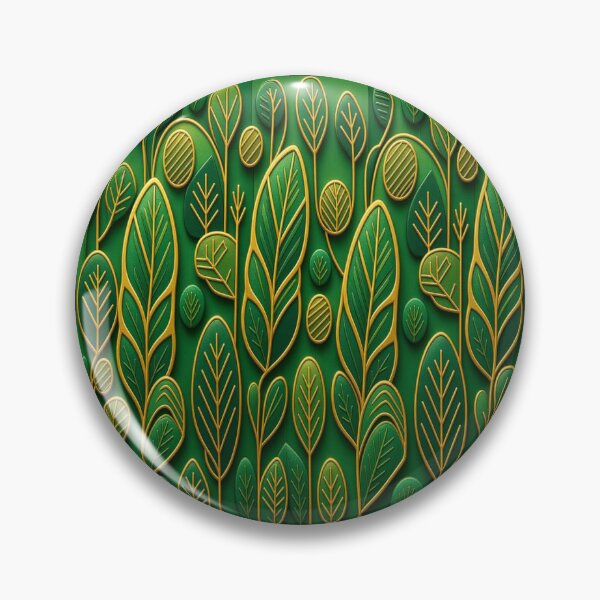 Item preview, Save The Bees Luxury Botanical Bee - Gold and Green Leaf Pattern designed and sold by Breezes-of-Ida.