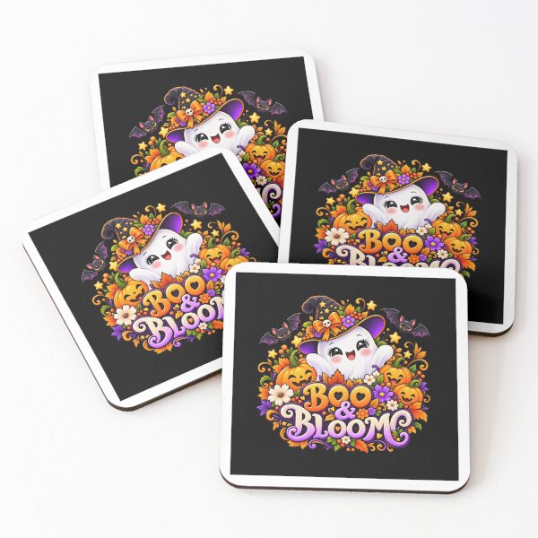 Item preview, Boo & Bloom Halloween T-Shirt – Cute Ghost Pumpkin Floral Spooky Design designed and sold by dressyside.