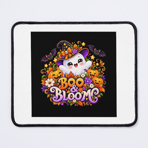 Item preview, Boo & Bloom Halloween T-Shirt – Cute Ghost Pumpkin Floral Spooky Design designed and sold by dressyside.