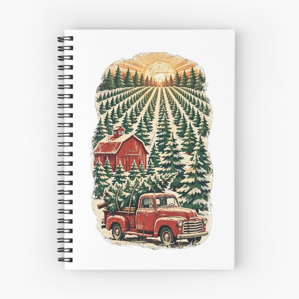 Item preview, Rustic Christmas Tree Farm Scene - Retro Distressed Holiday Tee designed and sold by KERK Art and Design.