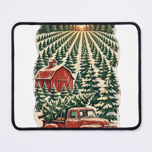 Item preview, Rustic Christmas Tree Farm Scene - Retro Distressed Holiday Tee designed and sold by KERK Art and Design.