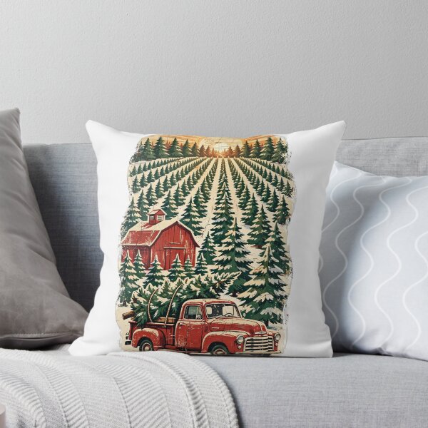 Item preview, Rustic Christmas Tree Farm Scene - Retro Distressed Holiday Tee designed and sold by KERK Art and Design.