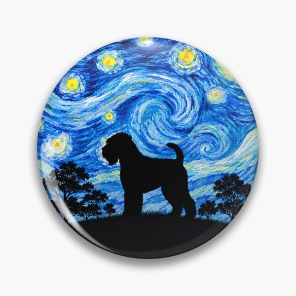 Item preview, Funny Soft Coated Wheaten Terrier Dog Starry Night Painting Moon Star Mom Dad Kids designed and sold by FurryHavenPH.