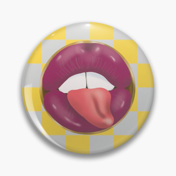 Item preview, Rebel Lips Pop Art – Duotone blocks grey yellow pink Lips designed and sold by GoldenRebels.
