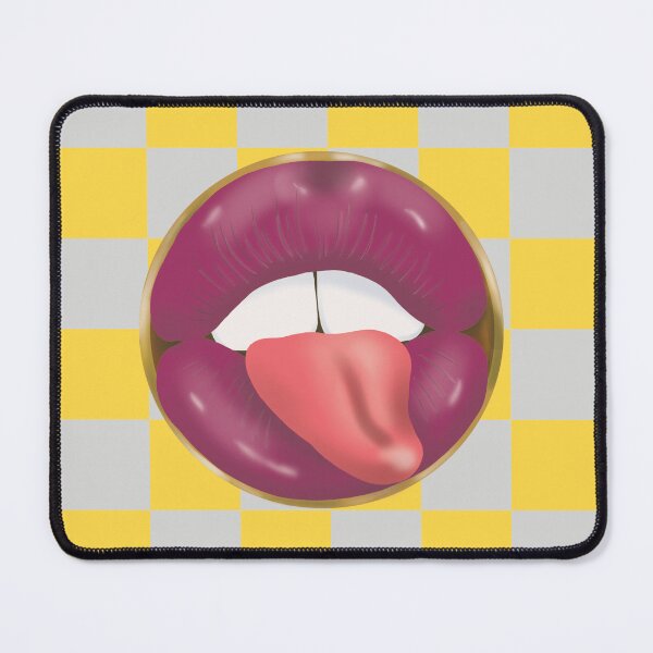 Item preview, Rebel Lips Pop Art – Duotone blocks grey yellow pink Lips designed and sold by GoldenRebels.