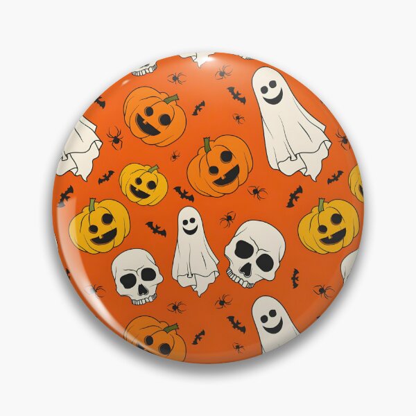 Item preview, Spooky Vintage Halloween Seamless Pattern with Pumpkins, Ghosts, and Skulls designed and sold by interdesigner.