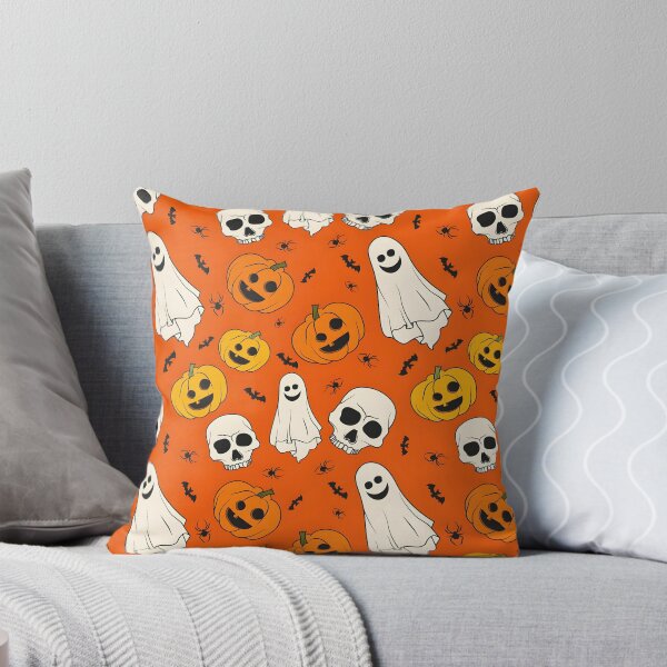 Item preview, Spooky Vintage Halloween Seamless Pattern with Pumpkins, Ghosts, and Skulls designed and sold by interdesigner.