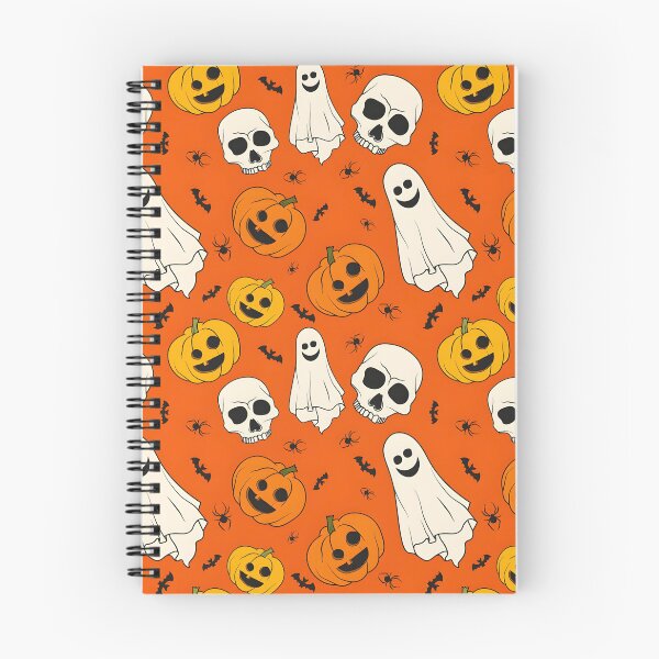 Item preview, Spooky Vintage Halloween Seamless Pattern with Pumpkins, Ghosts, and Skulls designed and sold by interdesigner.