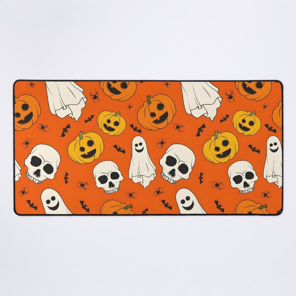 Item preview, Spooky Vintage Halloween Seamless Pattern with Pumpkins, Ghosts, and Skulls designed and sold by interdesigner.