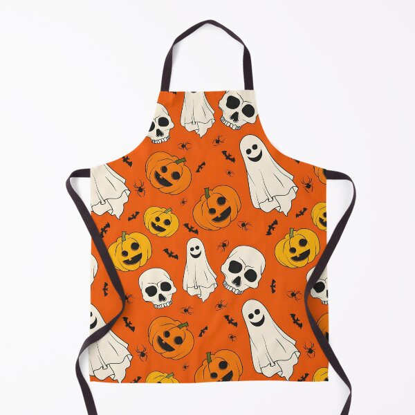 Item preview, Spooky Vintage Halloween Seamless Pattern with Pumpkins, Ghosts, and Skulls designed and sold by interdesigner.