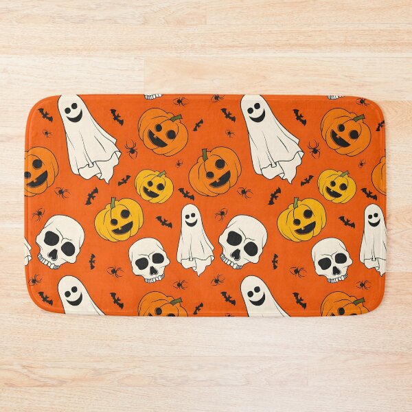 Item preview, Spooky Vintage Halloween Seamless Pattern with Pumpkins, Ghosts, and Skulls designed and sold by interdesigner.
