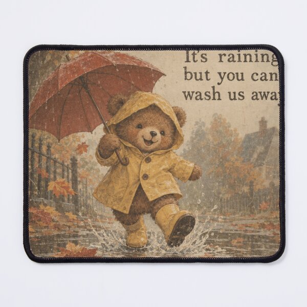 Item preview, A bear cub is playing with the rain. designed and sold by elegantpaterns.