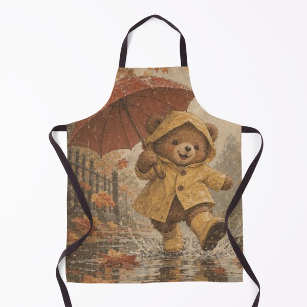Item preview, A bear cub is playing with the rain. designed and sold by elegantpaterns.