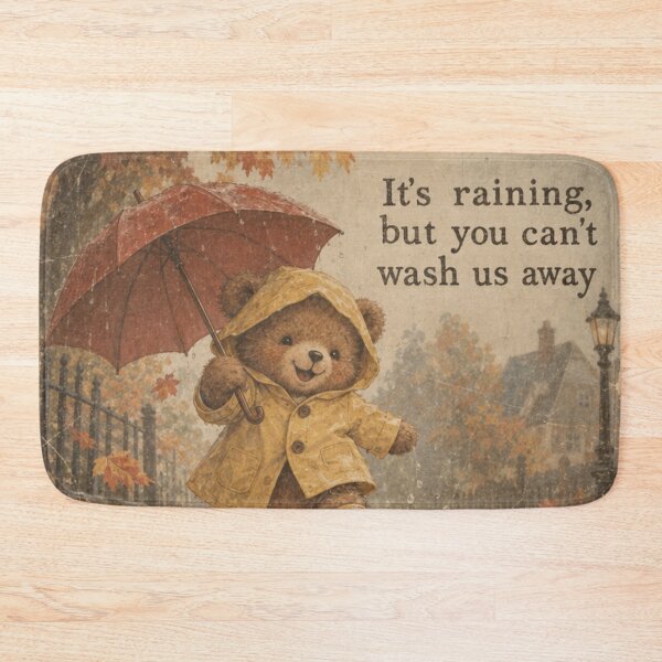 Item preview, A bear cub is playing with the rain. designed and sold by elegantpaterns.