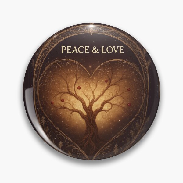 Item preview, Vintage Heart Tree of Life Peace and Love Holiday Art designed and sold by pinkal.