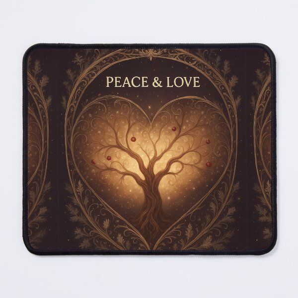 Item preview, Vintage Heart Tree of Life Peace and Love Holiday Art designed and sold by pinkal.