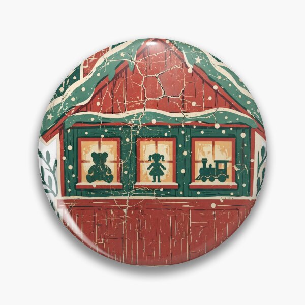 Item preview, Santa's Workshop Holiday Scene - Vintage Retro Christmas Tee designed and sold by KERK Art and Design.