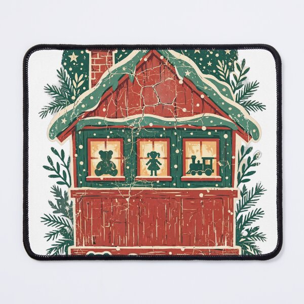 Item preview, Santa's Workshop Holiday Scene - Vintage Retro Christmas Tee designed and sold by KERK Art and Design.