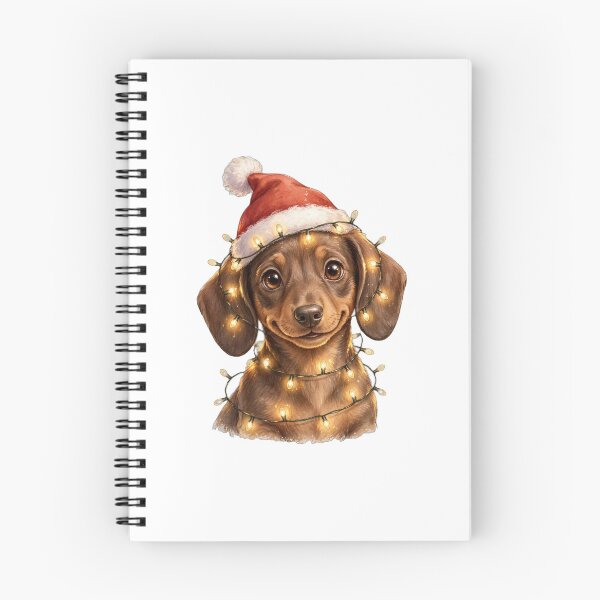 Item preview, Christmas Dachshund Santa Hat Fairy Lights Cute Dog designed and sold by cybercanvasmuse.
