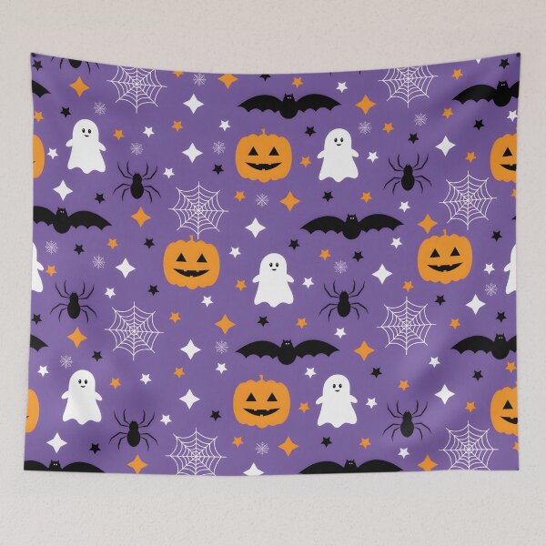 Item preview, Cute Spooky Halloween Seamless Pattern with Pumpkins, Ghosts, and Bats    designed and sold by interdesigner.