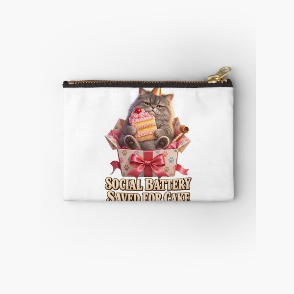 Item preview, Birthday Social Battery Cat designed and sold by TrendTribeTP.