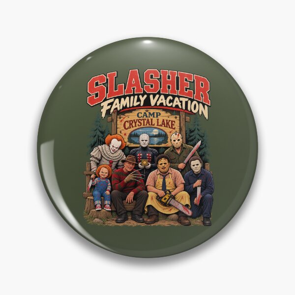 Item preview, Slasher Family Vacation Horror Camp Shirt Classic Killer Movie Parody Tee designed and sold by GhostDawgs.