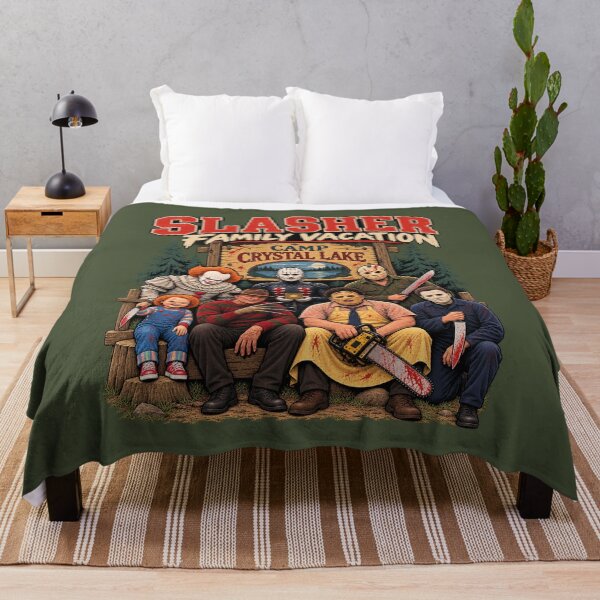 Item preview, Slasher Family Vacation Horror Camp Shirt Classic Killer Movie Parody Tee designed and sold by GhostDawgs.