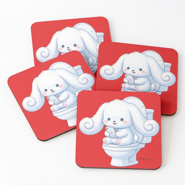 Item preview, Cute Fluffy Puppy on Phone Toilet designed and sold by ShawnMorrisDesigns.