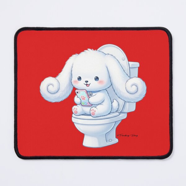 Item preview, Cute Fluffy Puppy on Phone Toilet designed and sold by ShawnMorrisDesigns.