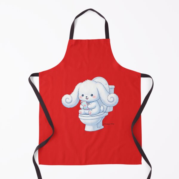 Item preview, Cute Fluffy Puppy on Phone Toilet designed and sold by ShawnMorrisDesigns.