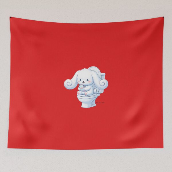 Item preview, Cute Fluffy Puppy on Phone Toilet designed and sold by ShawnMorrisDesigns.