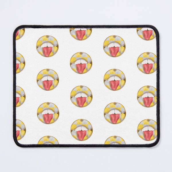 Item preview, Rebel Lips Pop Art – blocks yellow grey pink tongue designed and sold by GoldenRebels.