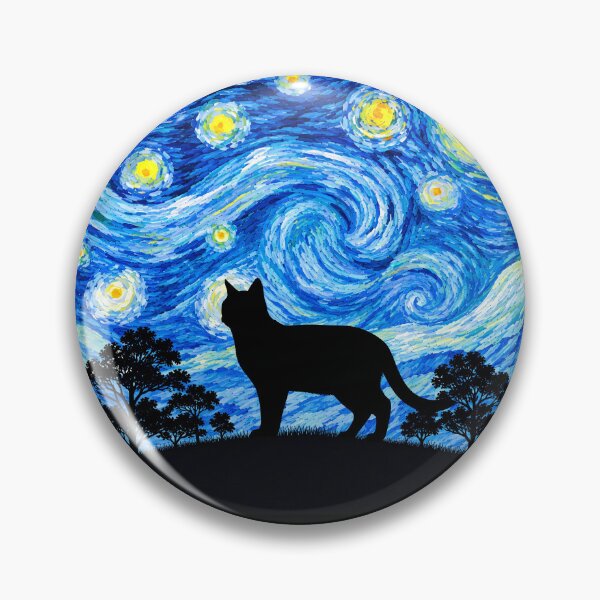 Item preview, Funny Snowshoe Cat Starry Night Painting Moon Star Mom Dad Kids designed and sold by FurryHavenPH.