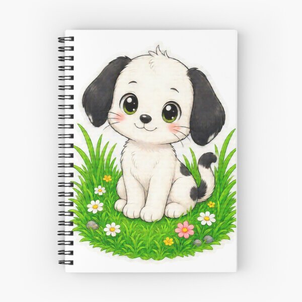 Item preview, Cute Kawaii Puppy in a Flower Garden designed and sold by ExploreAura Studio.