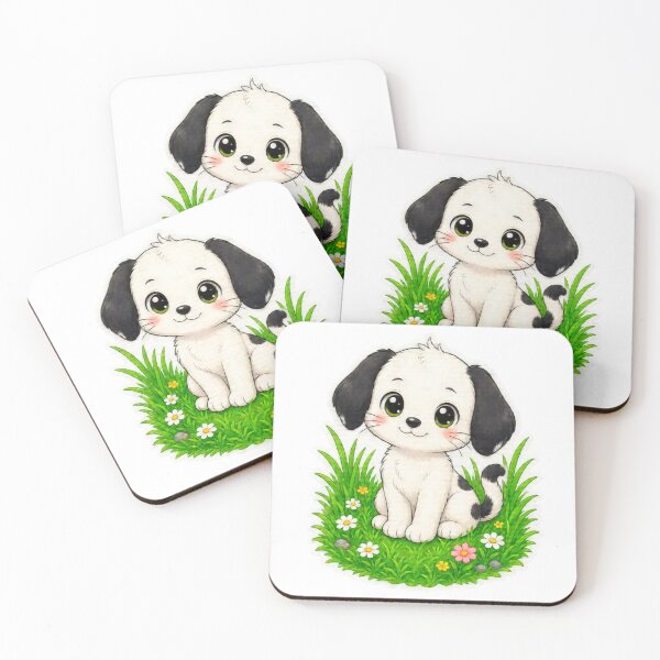 Item preview, Cute Kawaii Puppy in a Flower Garden designed and sold by ExploreAura Studio.