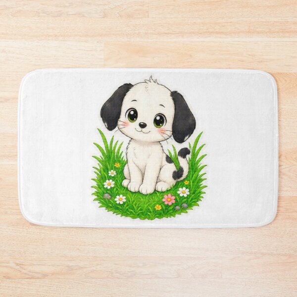 Item preview, Cute Kawaii Puppy in a Flower Garden designed and sold by ExploreAura Studio.
