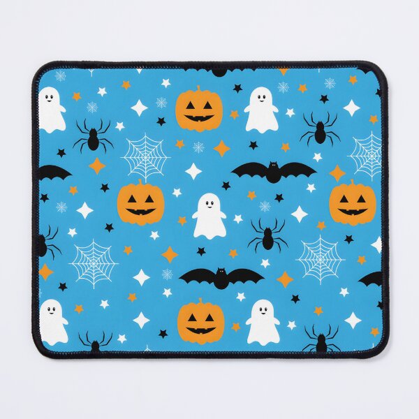 Item preview, Cute Spooky Halloween Seamless Pattern on Blue Background    designed and sold by interdesigner.