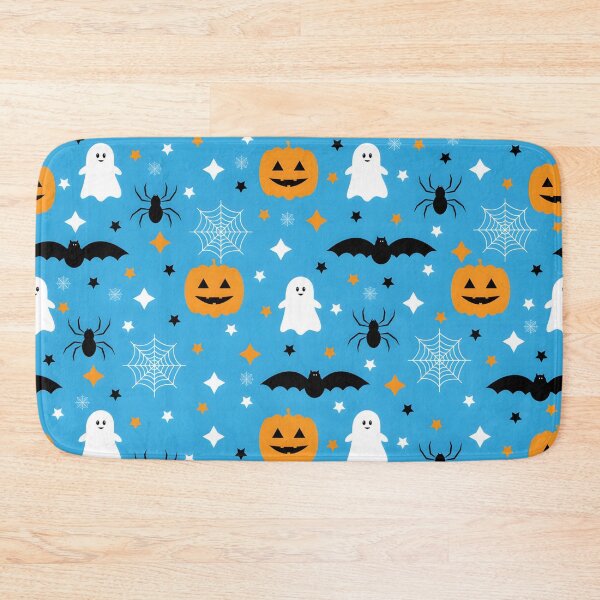 Item preview, Cute Spooky Halloween Seamless Pattern on Blue Background    designed and sold by interdesigner.