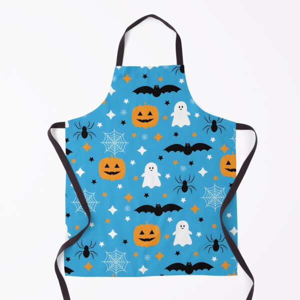 Item preview, Cute Spooky Halloween Seamless Pattern on Blue Background    designed and sold by interdesigner.