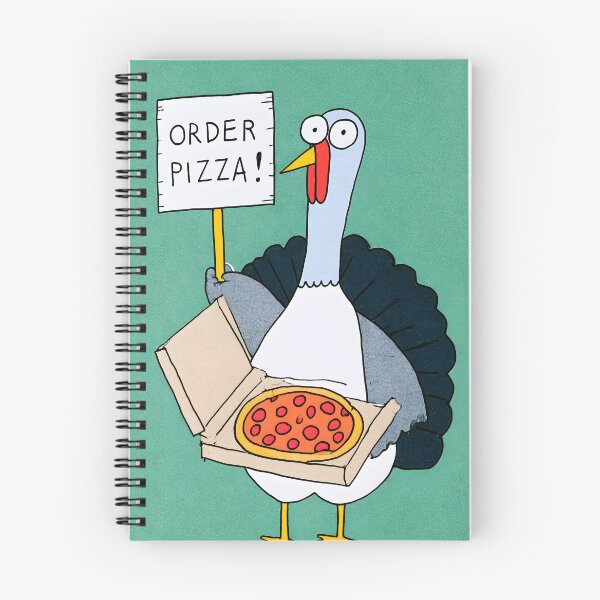 Item preview, Thanksgiving Turkey Ordering Pizza with Open Pizza Box and Playful Cartoon Humor designed and sold by OlfactoART Studio.