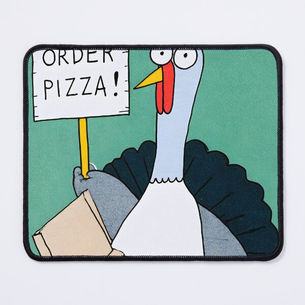 Item preview, Thanksgiving Turkey Ordering Pizza with Open Pizza Box and Playful Cartoon Humor designed and sold by OlfactoART Studio.