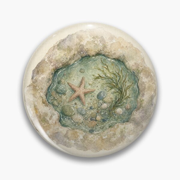 Item preview, Small Worlds Tide Pool Illustration | Coastal Wall Art designed and sold by FixationStudio.