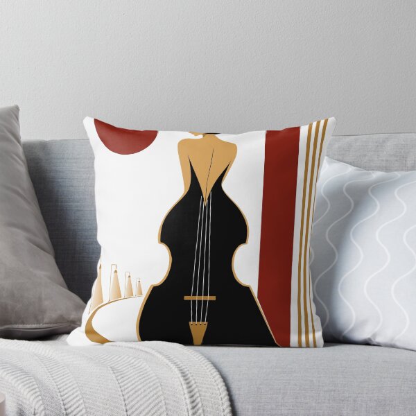Item preview, Art Deco Double Bass Woman Print | Jazz Music  Art | Bauhaus Inspired Female Musician Print | Elegant Modern Decor designed and sold by Studio pod Burom.