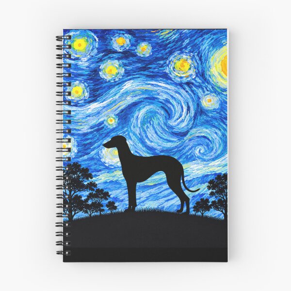 Item preview, Funny Sloughi Dog Starry Night Painting Moon Star Mom Dad Kids designed and sold by FurryHavenPH.
