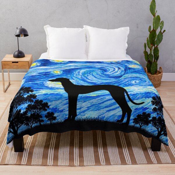 Item preview, Funny Sloughi Dog Starry Night Painting Moon Star Mom Dad Kids designed and sold by FurryHavenPH.