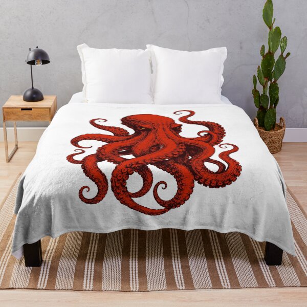Item preview, Red Kraken Illustration – Mythical Sea Monster Art designed and sold by xndrlab.