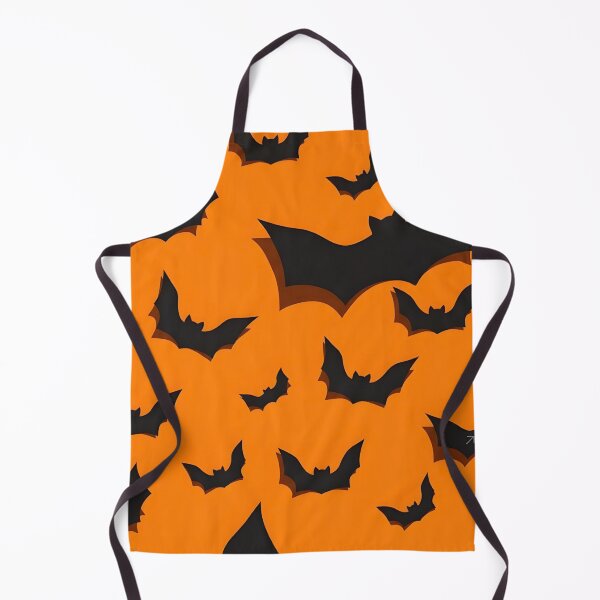 Item preview, Seamless Halloween Pattern with Flying Black Bats on Orange Background    designed and sold by interdesigner.